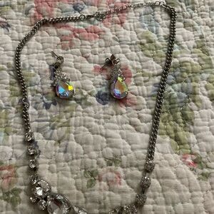 Elegant Silver Necklace and Earring Set